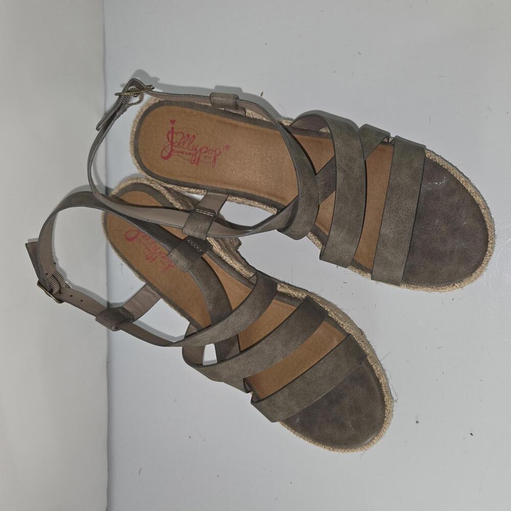0203 Jellypop Womens Platform Wedge Sandals JOAN Light Brown Espadrille Size 10M